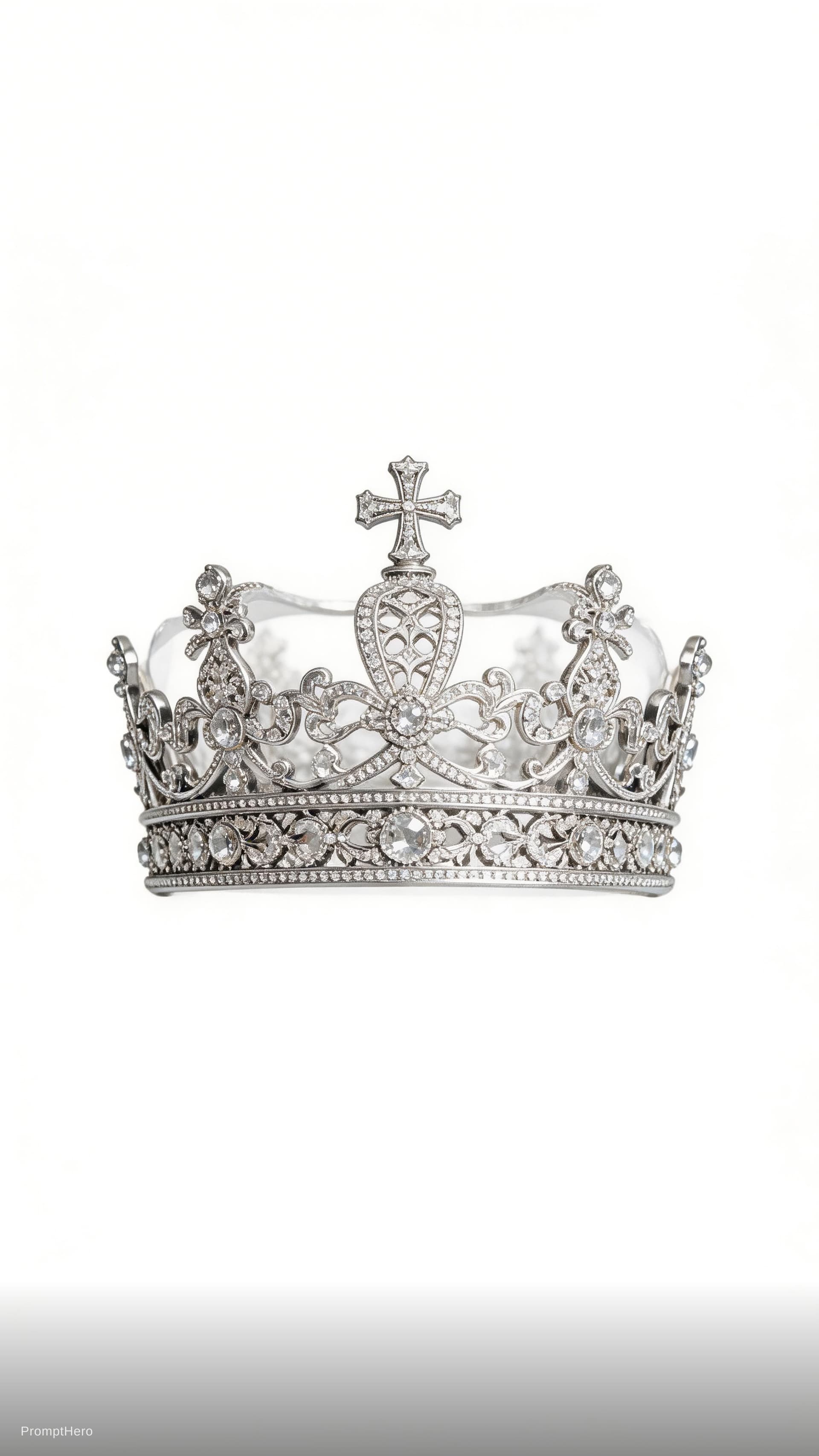 AI generated: make a front phasing crown from input image 1 but fit it on input image 2 head but dont display the ...