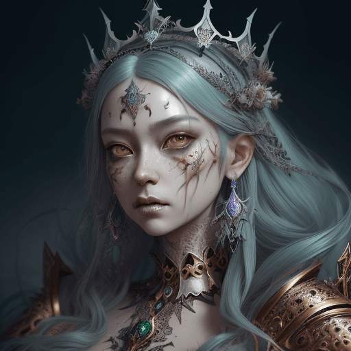 AI generated: Insanely detailed face portrait photography of a majestic beautiful fierce gothic toy fairytale fema...