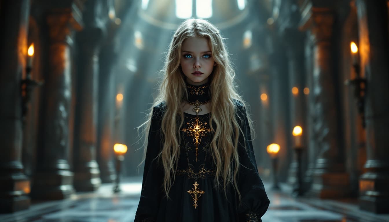 AI generated: a professional photo of a ten year old girl, (futuristic),(masterpiece), (realistic), (perfect anato...
