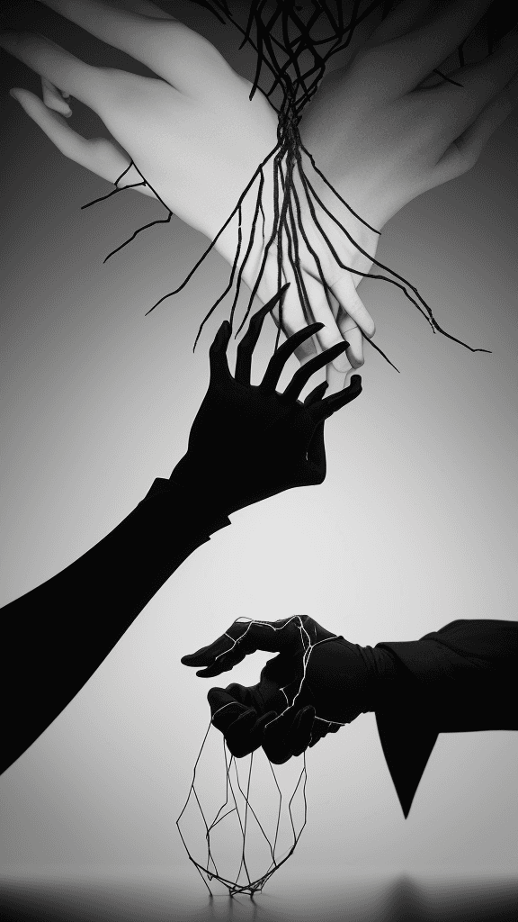 AI generated: Compose a striking visual representation of "Conflict" by portraying two distinct objects deliberate...