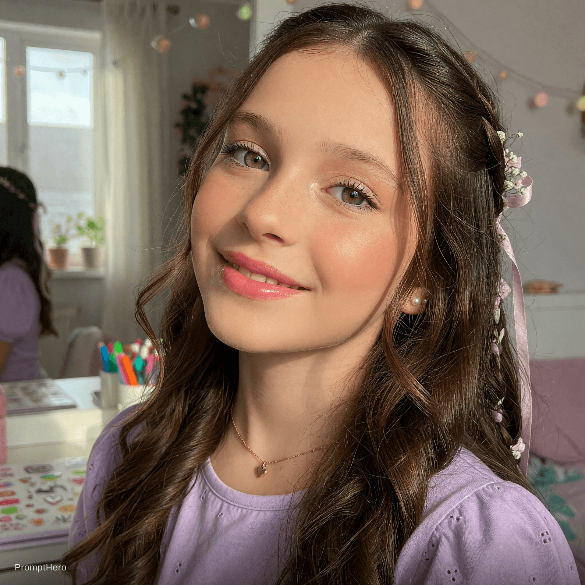 AI generated: 13 year beautiful attractive girl