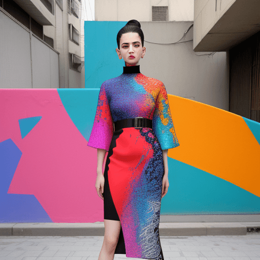 AI generated: A 90s street  in ،Tehran portraits a confident model in front of abstract graffiti made only with st...