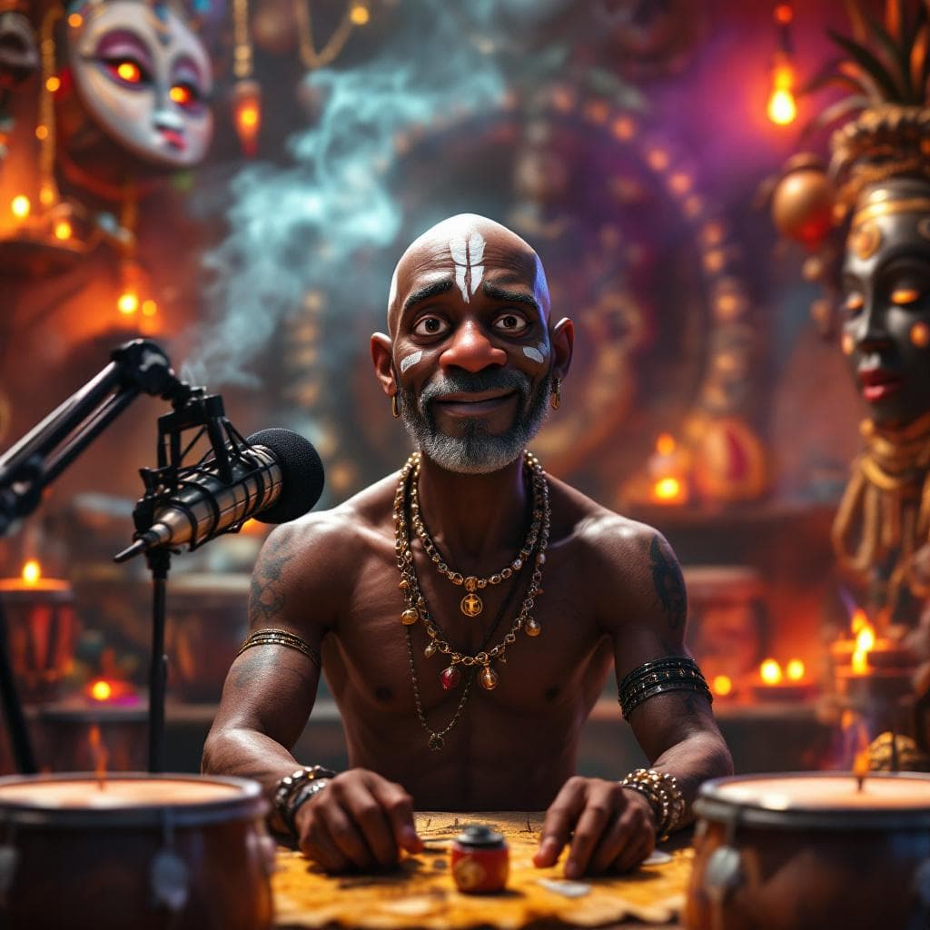 AI generated: An 80 yr old Pixar-style 3D character inspired by a legendary Afrobeat musician, bald head , clean s...
