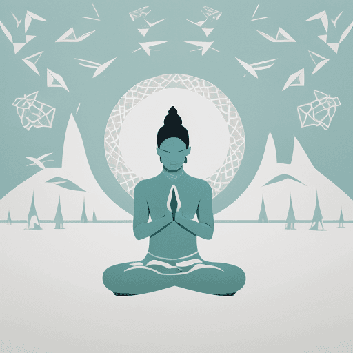 AI generated: create an image with contemporary design as paper cuts, with the concept of mental self-care, a pers...