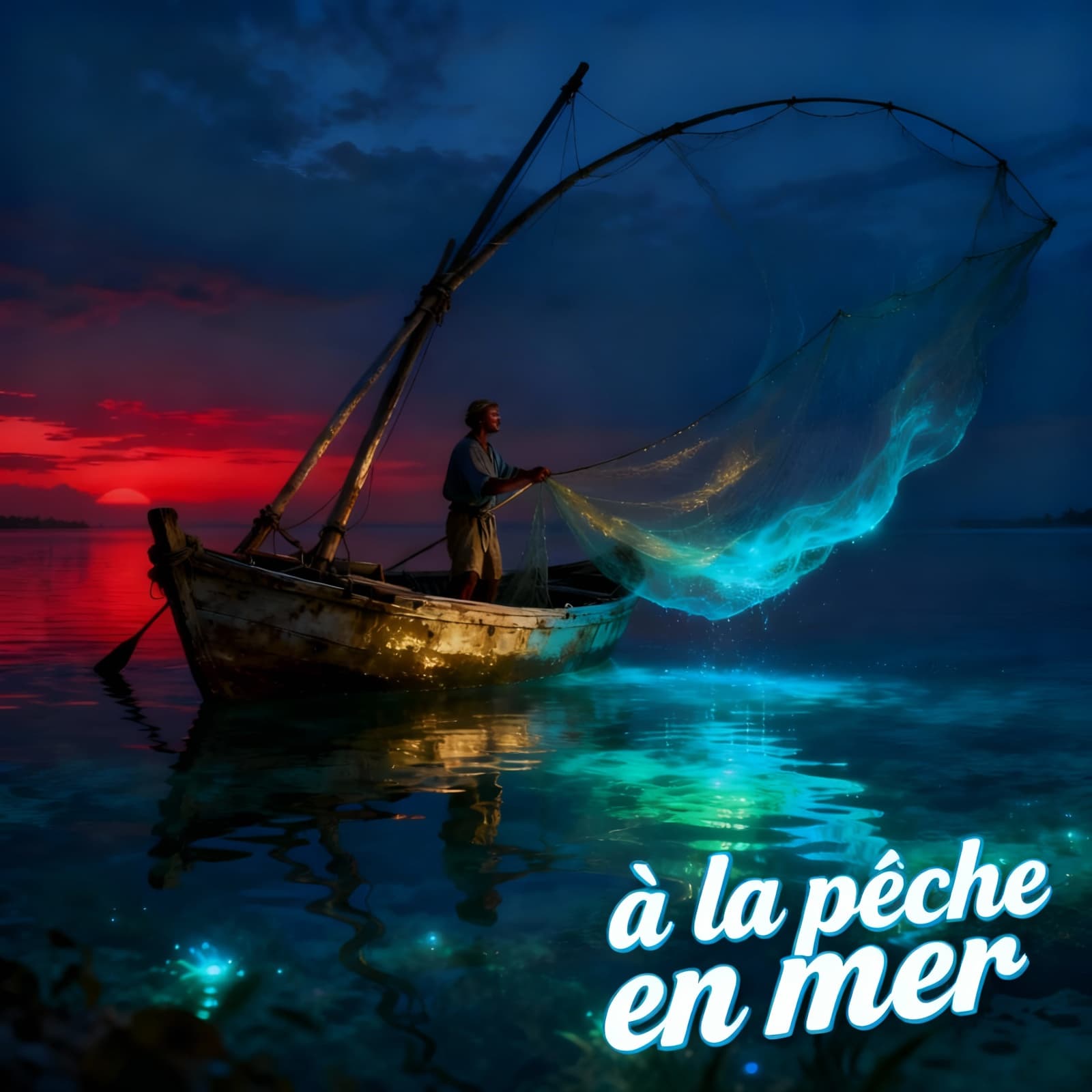 AI generated: à la pêche en mer