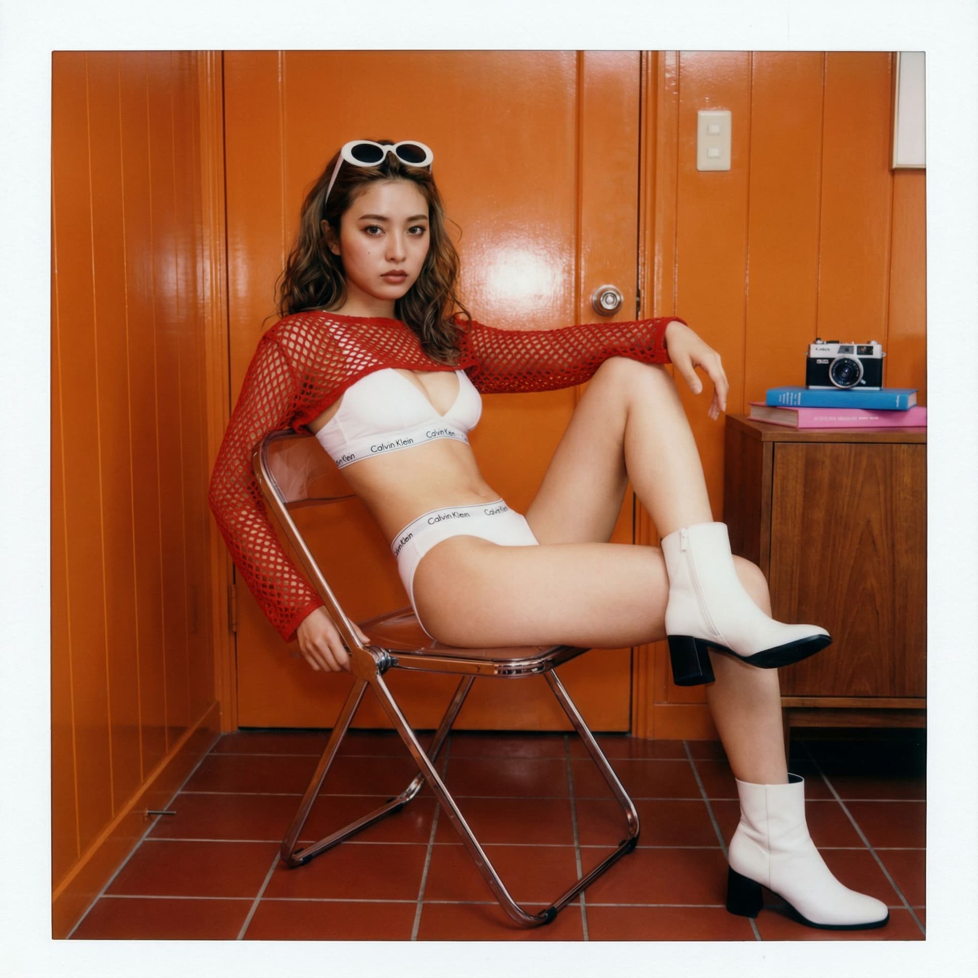 AI generated: A highly-detailed, photorealistic full-body fashion editorial shot of a stylish young japanese woman...