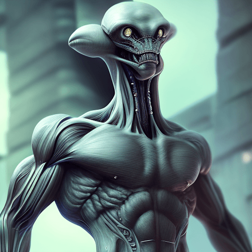 AI generated: high resolution photography of an alien, Character Design, full body, futuristic, highly detailed, b...