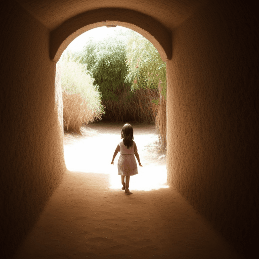 AI generated: una niña entrando al paraiso