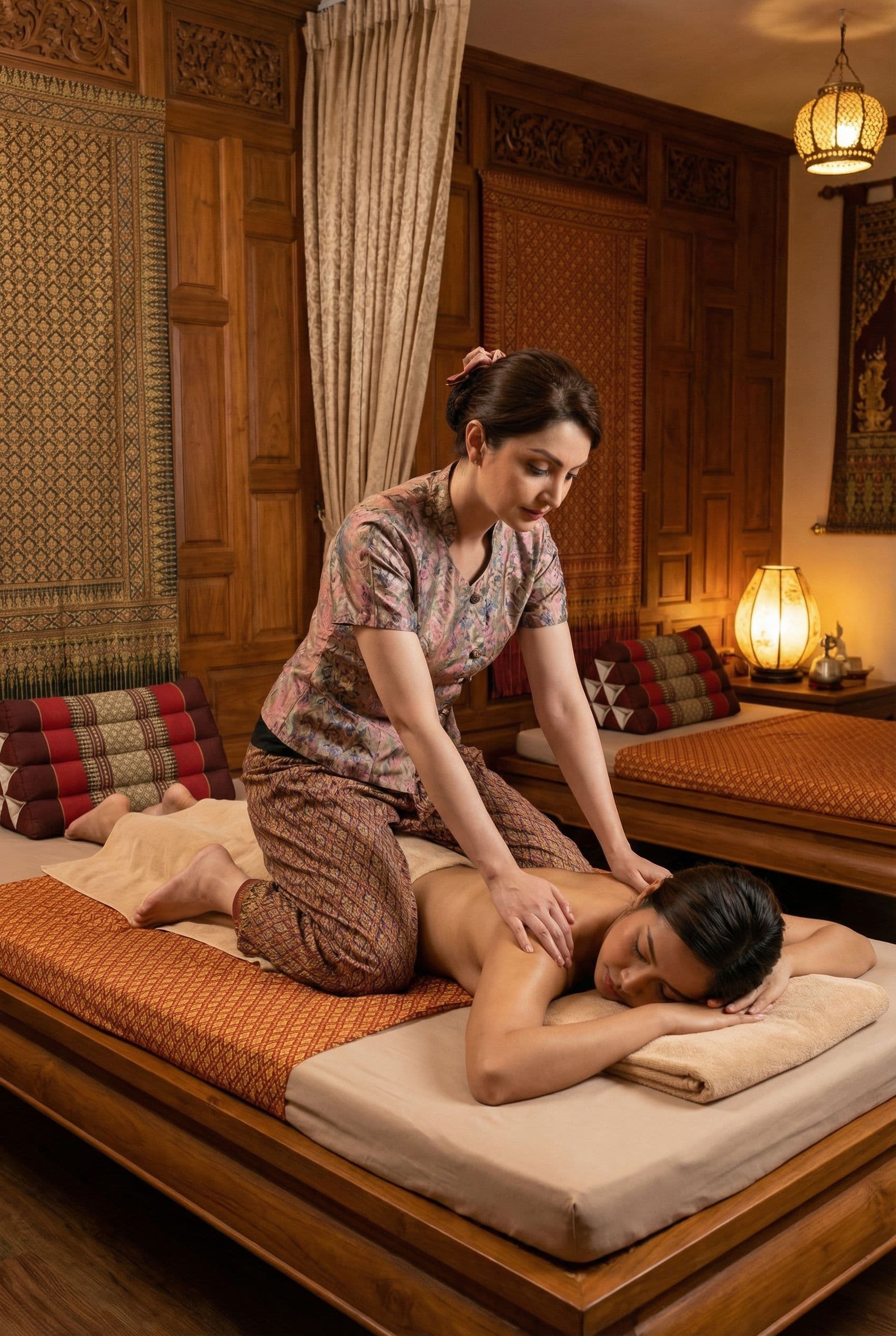 AI generated: thai massage thaland
Thai woman giving a massage to a woman lying on a massage bed. Realistic pictu...