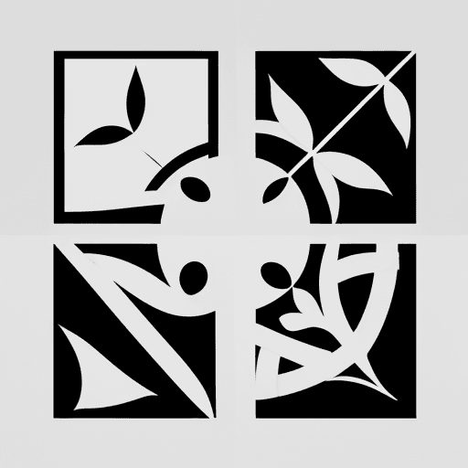 AI generated: modern minimalistic laurel greek, black and white 