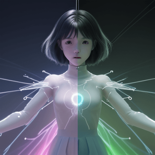 AI generated: (((FIVE Anime kids))), (((vast open world))), (((closeup))), (((diffuse colors))), (((rgb))), (((com...