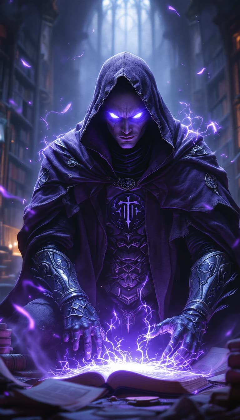 AI generated: A cinematic digital artwork featuring a powerful, BATMAN arcane mage in a poised yet exhausted, spel...