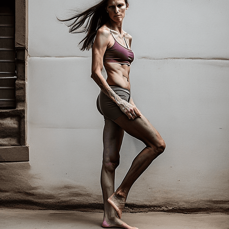 AI generated: High resolution photography of a emaciated pale woman