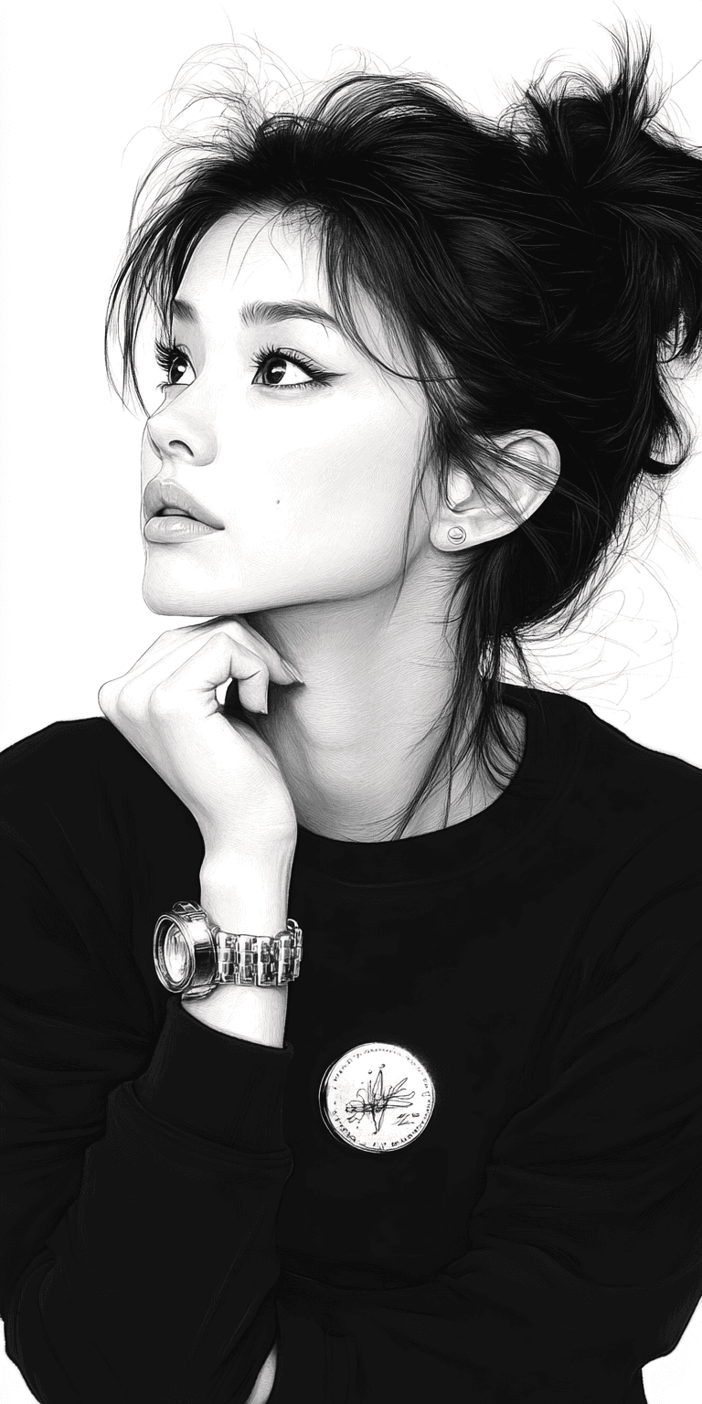 AI generated: Sketch of a woman, in the style of Richard Avedon, evoking a 1990s aesthetic --chaos 75 --ar 1:2 --s...