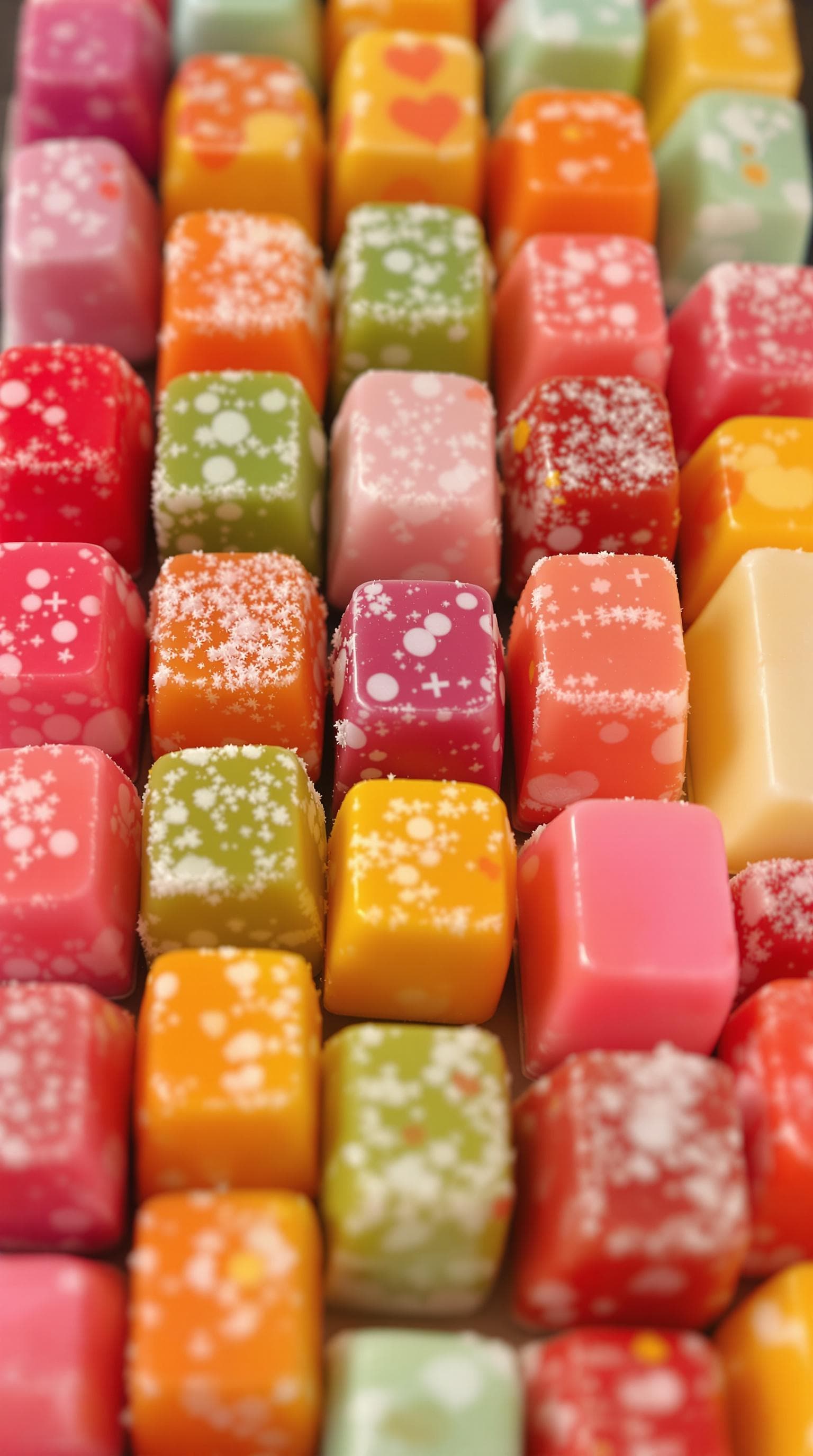 AI generated: A keyboard whose keys are made of different types of candy. Typing makes sweet, crunchy sounds. Audi...