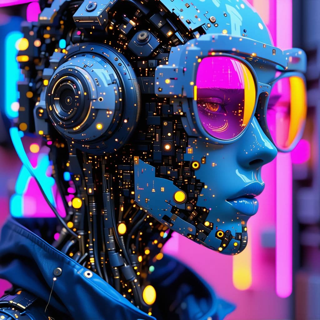 AI generated: android android games for ios or android, in the style of tristan eaton, cyberpunk dystopia, meticul...