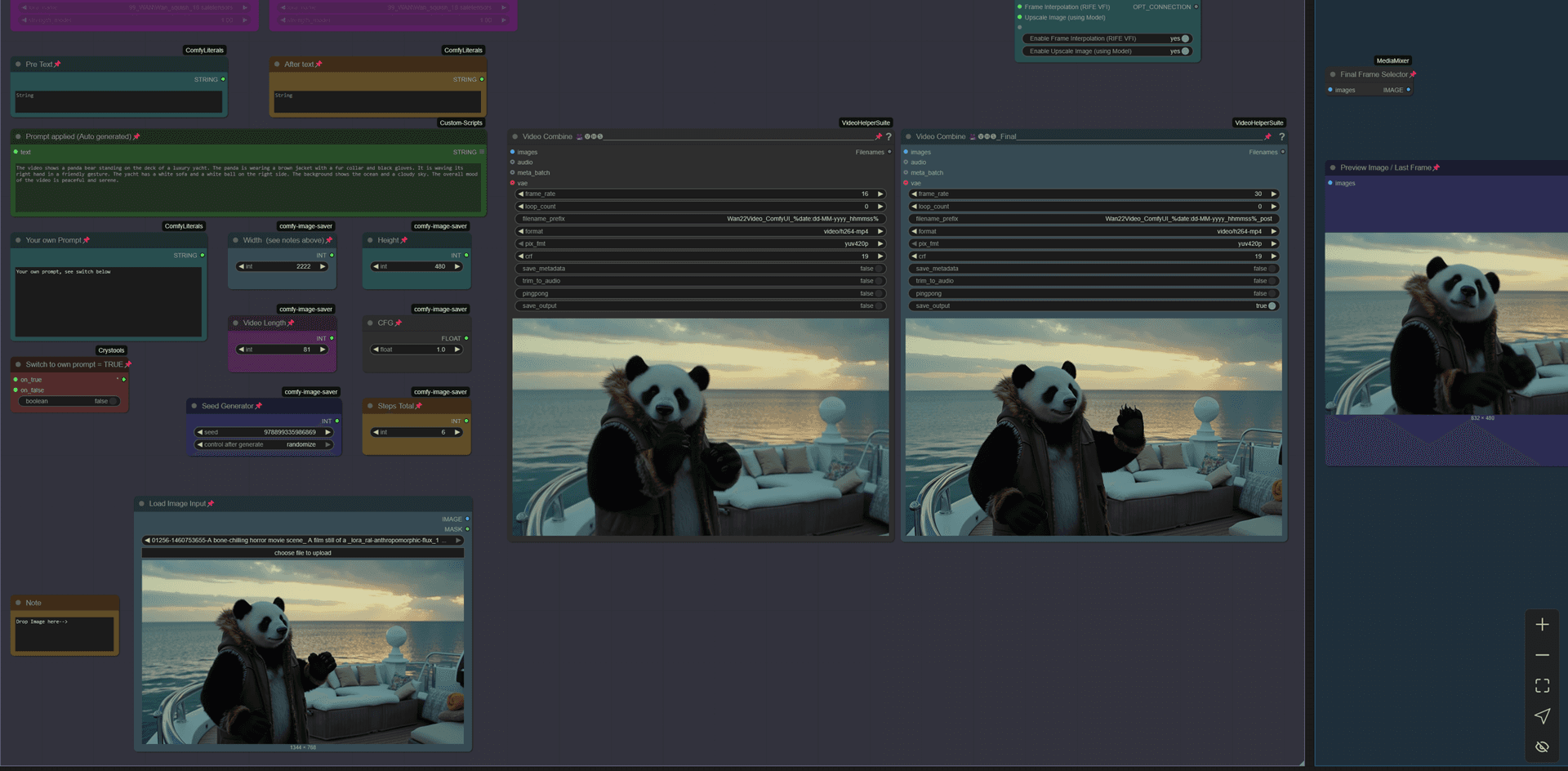 WAN 2.2 IMAGE to VIDEO with Caption and Postprocessing