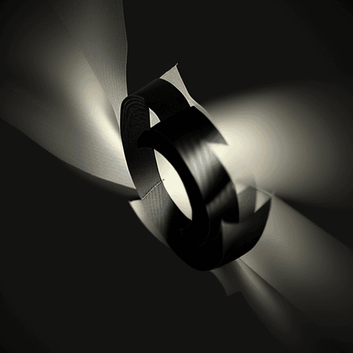 AI generated: black tape twisted in the air
