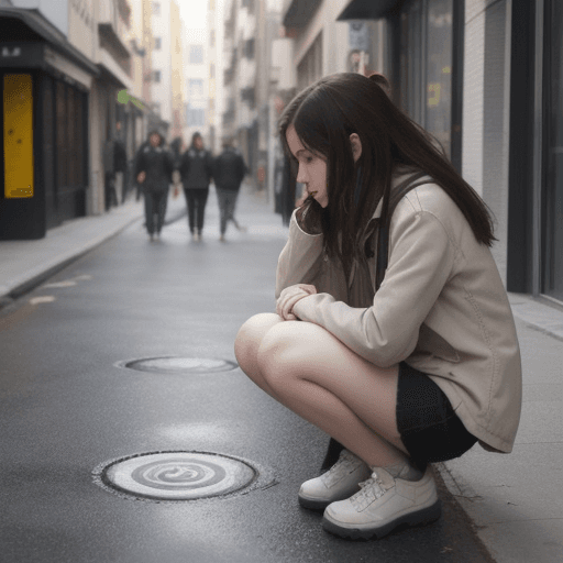 AI generated: Girl peeing in the street 
