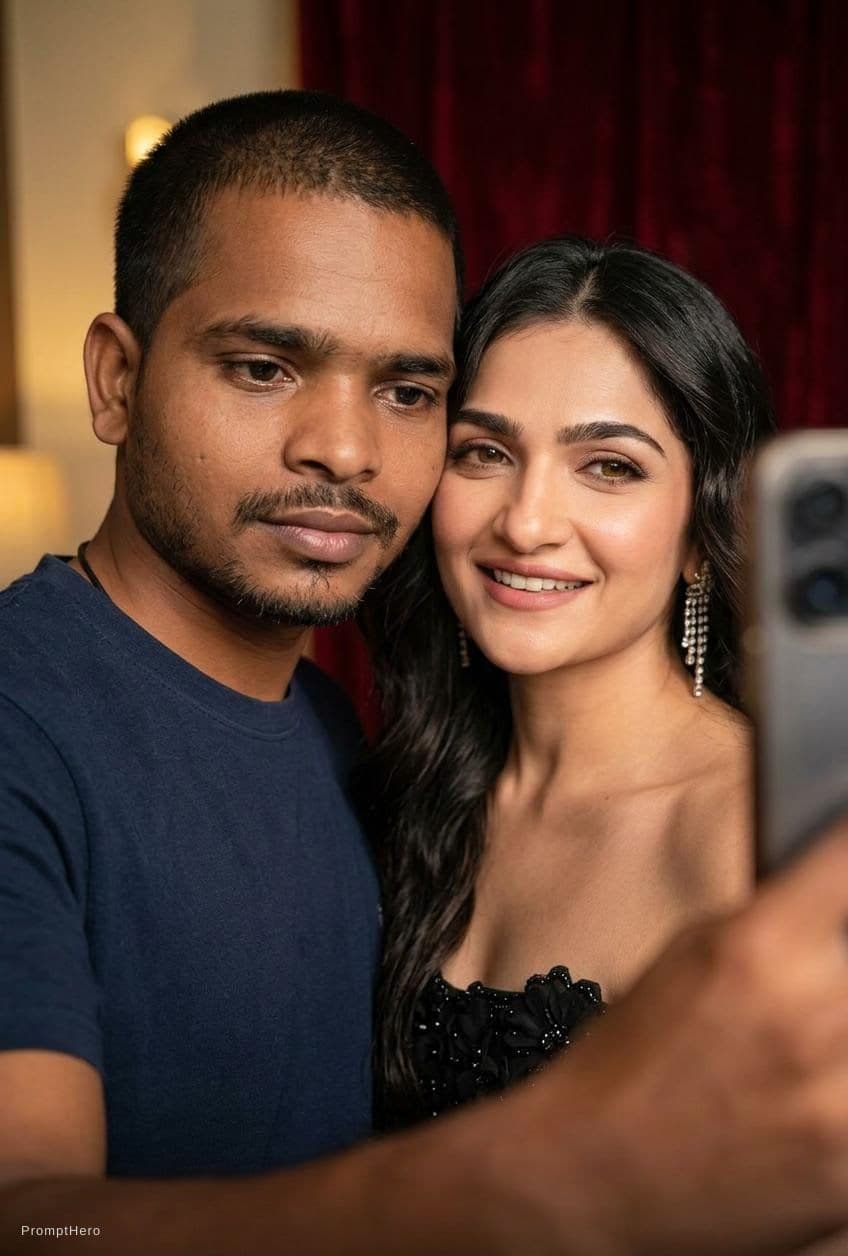 AI generated: Both of them standing closer,taking selfie
