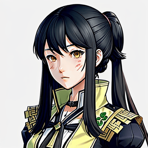 AI generated: Girl, asian, schoolgirl, Fire emblem Three Houses art style, one girl