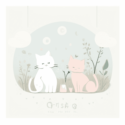 AI generated: A cute [ cat ] clipart, organic forms, in the style of Jon Klassen, desaturated light and airy paste...