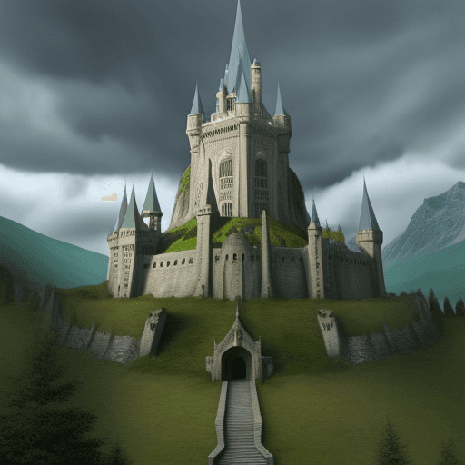 AI generated: Lord of the Rings Elf Castle