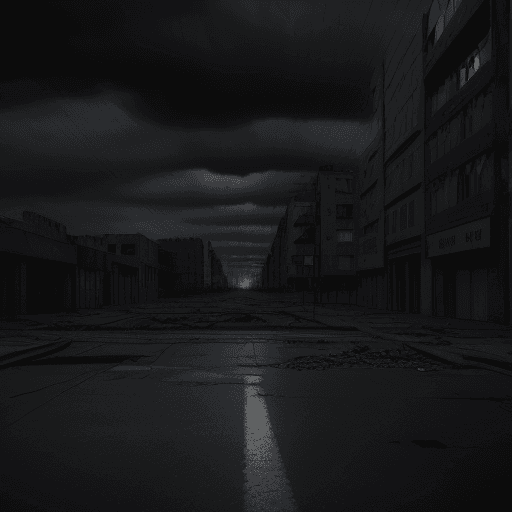 AI generated: Wide angle, street level, deserted street, night, dramatic light art by Jean Michel Basquiat

close ...
