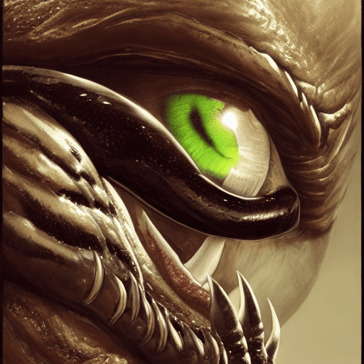 AI generated: Hyper realistic eye level venom