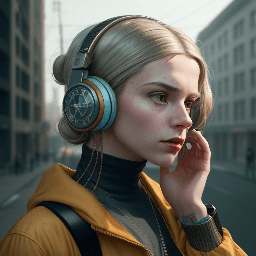 AI generated: Modern, 2020s, detailed cinematic shot from, realistic cinematic scene, An Hipster woman adorned in ...