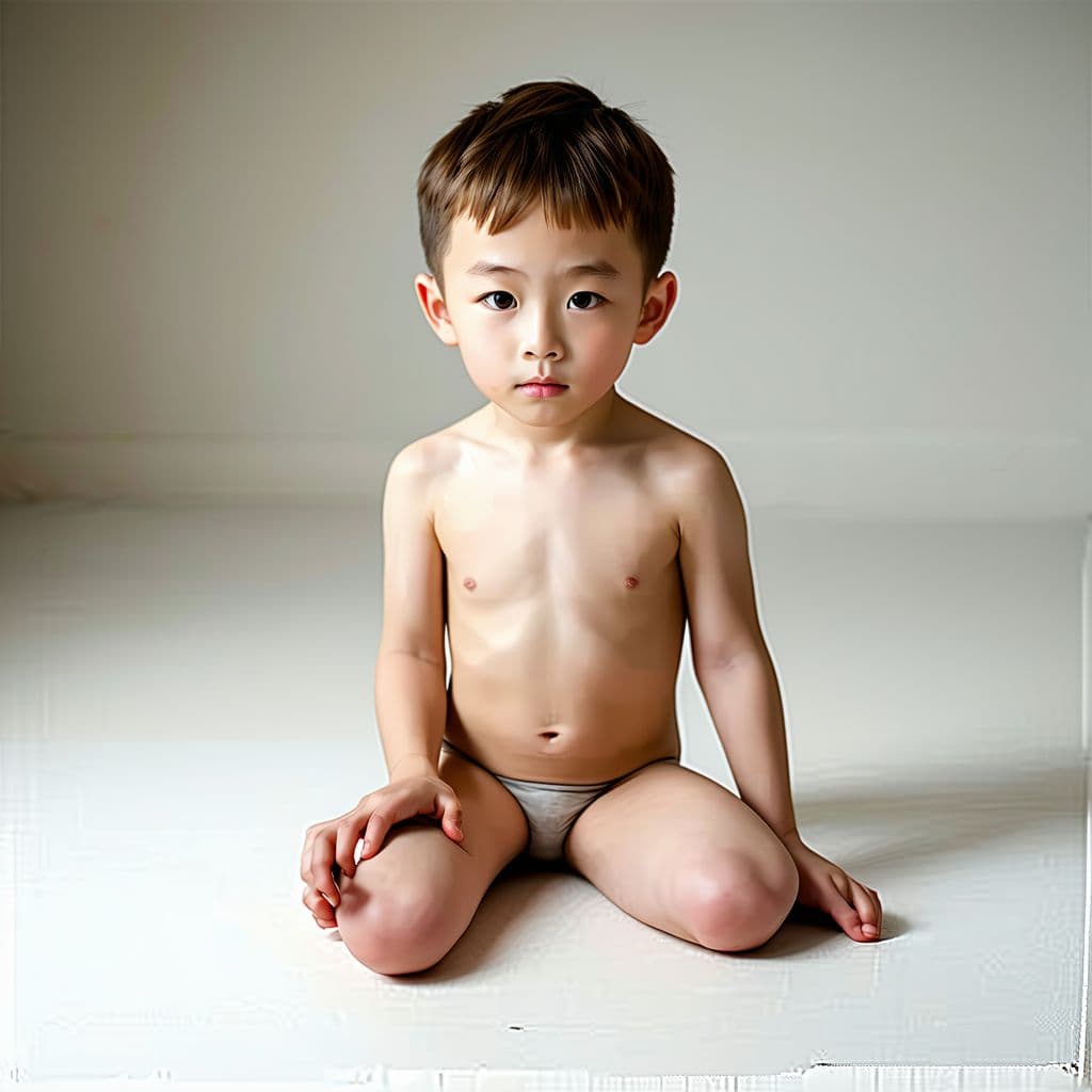 AI generated: Shota, naked, penis, toddler , full body shot, small penis 