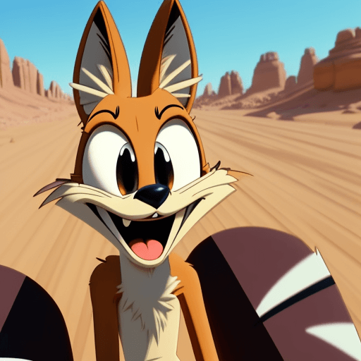 AI generated: coyote, Looney Tunes, cartoon, metaverse, nft, funny. ultra hd, 4k