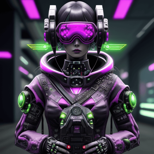AI generated: cyberfloral punk woman --s 500 --q 5 --ar 1:2 --upbeta --v 5