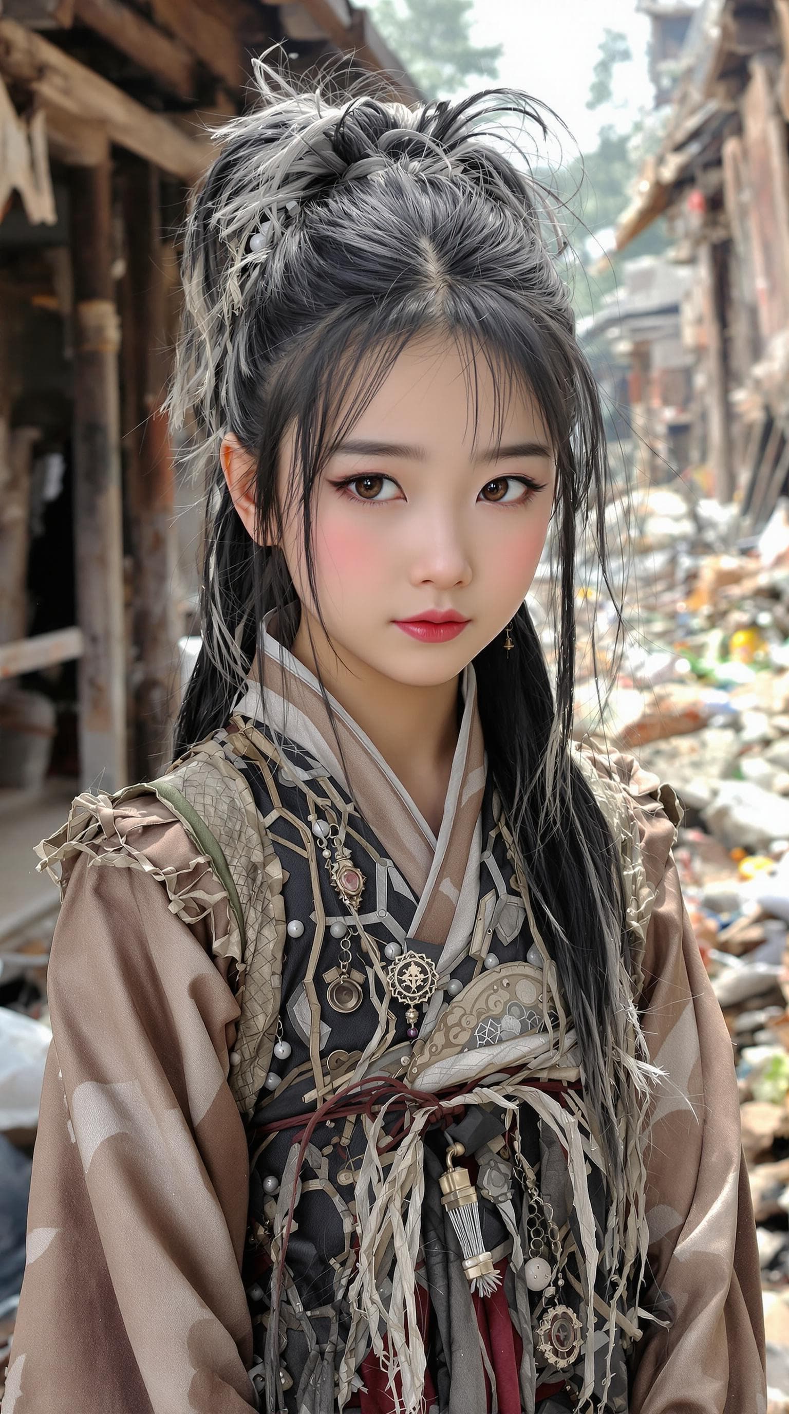 AI generated: a professional photo of a exceptionally of the most beautiful (Chinese peasant girl) girl in China, ...