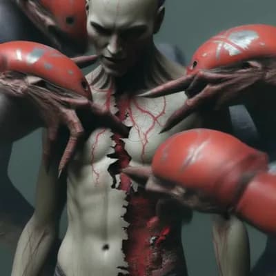 AI generated video: Even though I was innocent, (the red hostiles tore me apart, breaking my bones and tearing my skin:1...