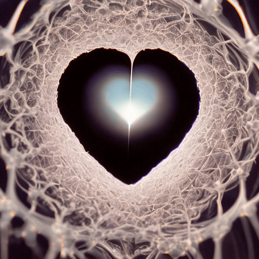 AI generated: visually captivating and awe-inspiring image of a Glass Heart that showcases the intricate internal ...
