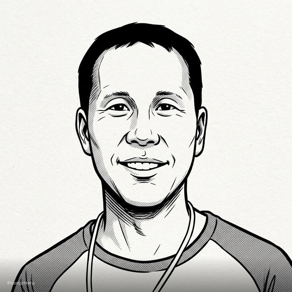 AI generated: create a black and white cartoonist image based on the uploaded image
