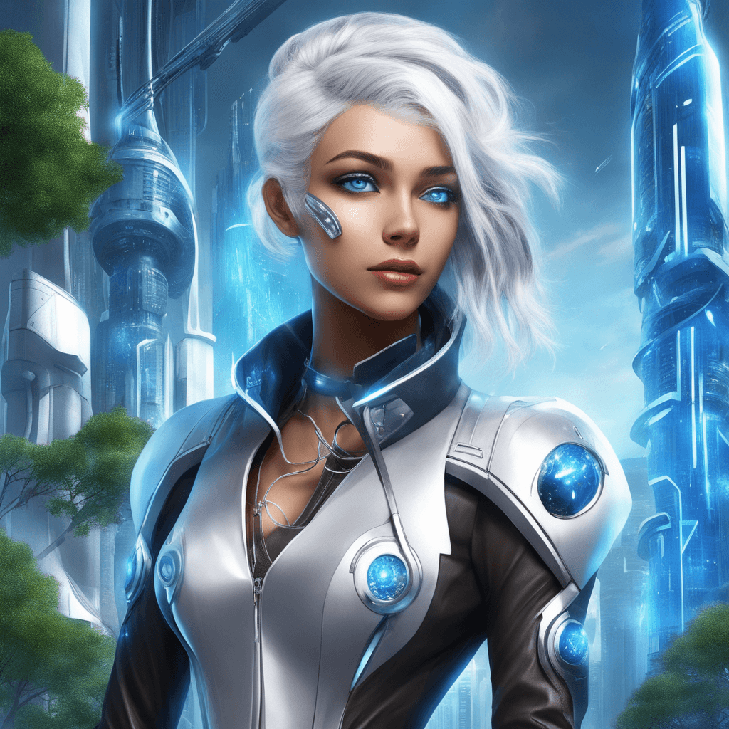 AI generated: Electra Zephyr is a brilliant young engineer working in a futuristic city where technology and natur...
