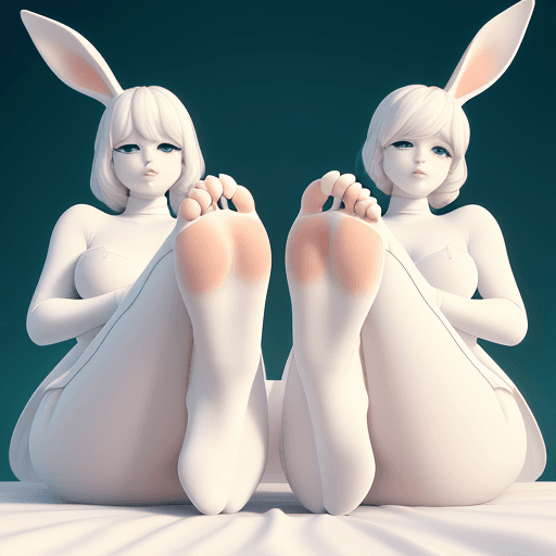AI generated: two european women feet in a white, in the style of bunnycore, soft and rounded forms, warmcore, poo...