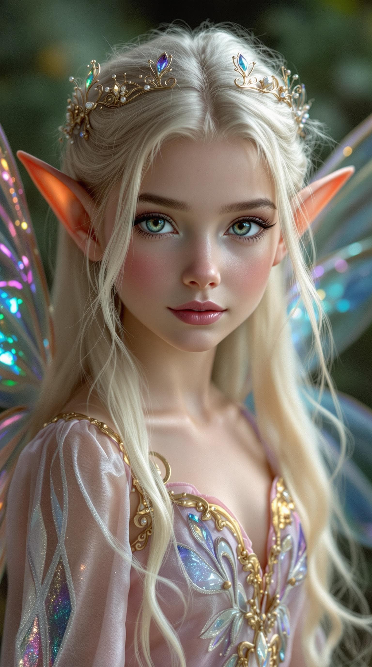 AI generated: a professional photo of a exceptionally of the most beautiful girl in the world, (age 10) short eare...