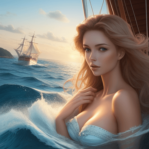 AI generated: beautiful women on the sea