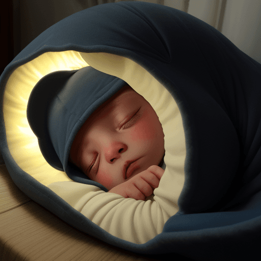 AI generated: bebe de unos tres meses de edad durmiendo en una habitación oscura, está tapado con mantas y su cara...