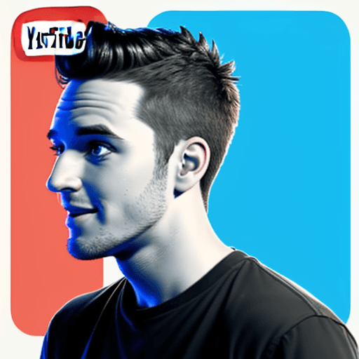 AI generated: male profile picture for a youtube channel that post stand up comedie