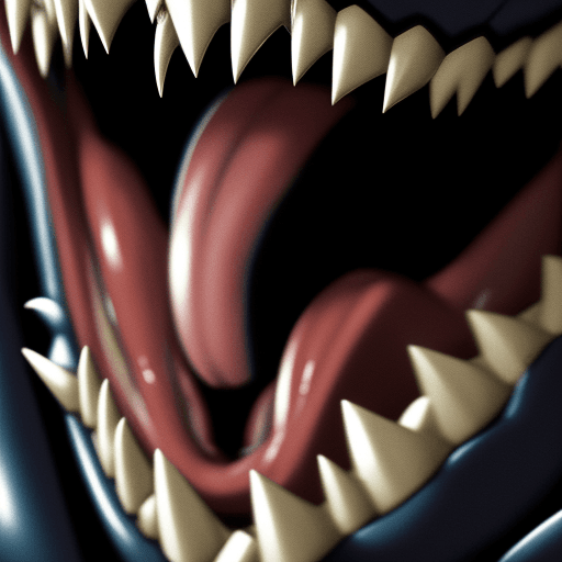 AI generated: close up of Venom of Marvel screaming, in a fit of rage, Masterpiece, gigantic scale, ascii-art --no...