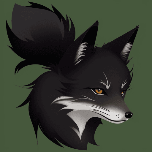 AI generated: logo of a little black fox
