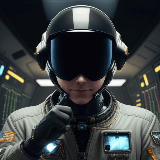 AI generated: imagine a new kind of pilot. a pilot of artificial intelligence. standing surrounded by network of c...