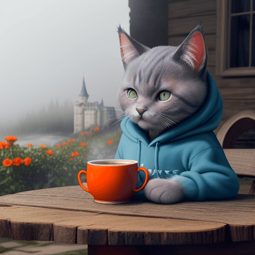 AI generated: The fog enshrouds the scene, creating an air of mystery, Raw photo, artistic photography, gray cute ...