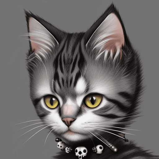 AI generated: Cat with a cat skull as a head
