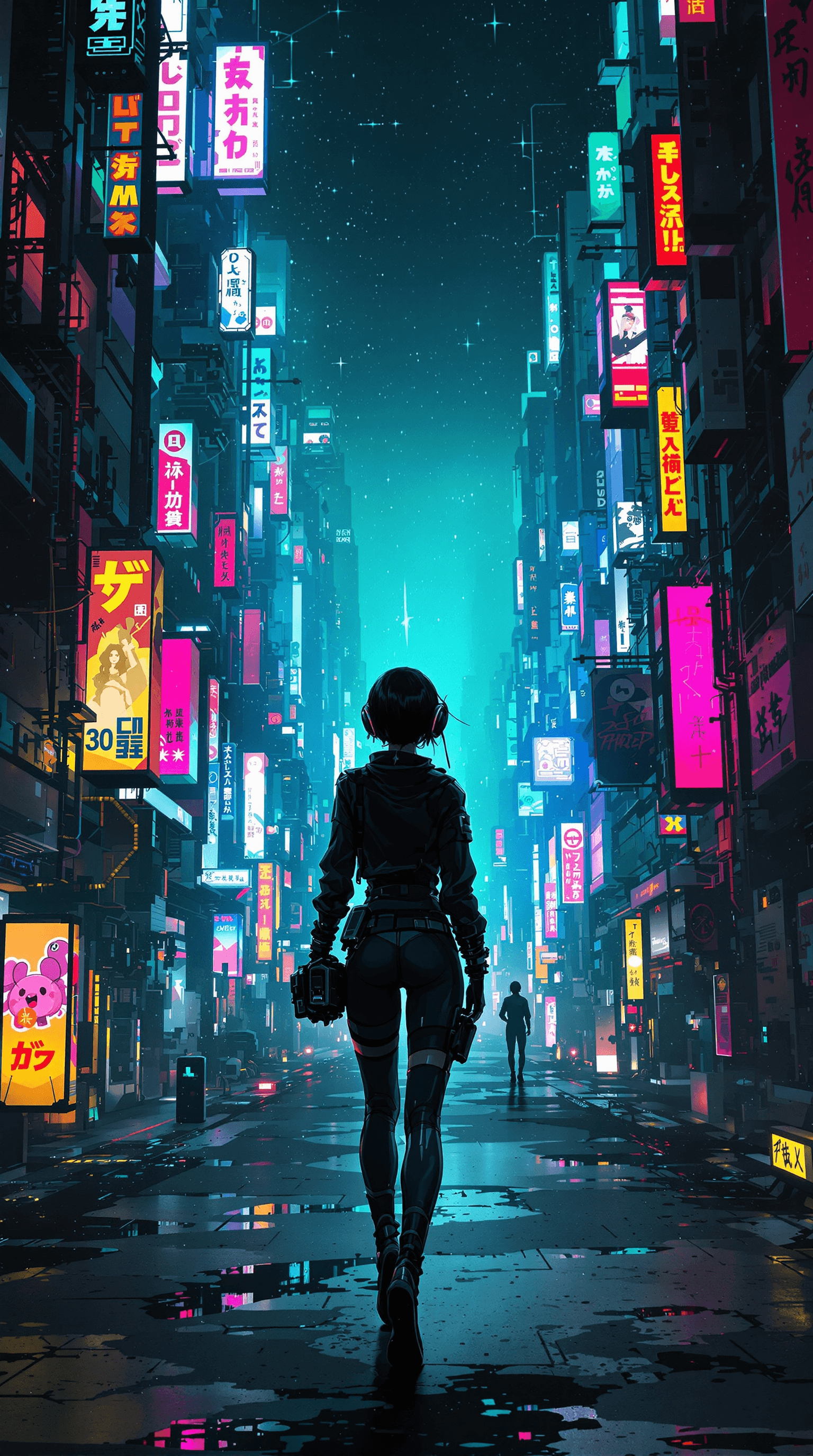 AI generated: girl of the future, futuristic design, electronic artwork, manga character, techno-noir, animated dr...