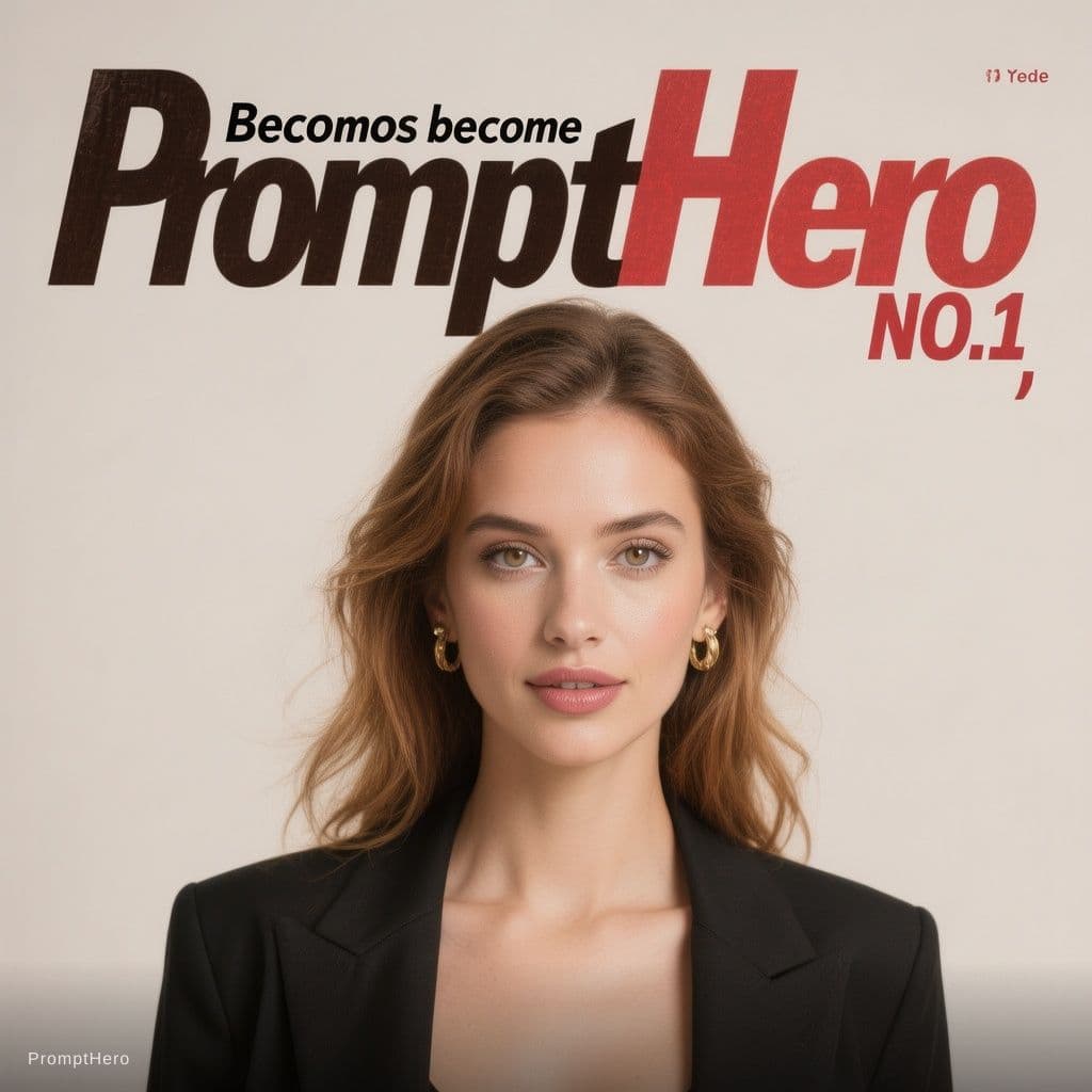 AI generated: The Magazine "Prompt", The cover page ,the headline is "PromptHero become NO.1 " and the cover lady ...